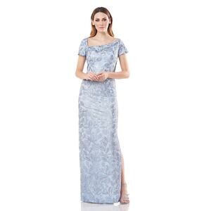 JS Collections Julia Cap Sleeves Column Gown Light Blue Size 10 NWOT